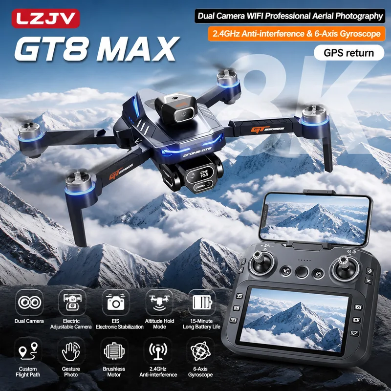 GT8 Max Foldable Drone 8K HD P - Drone Lidar review and price