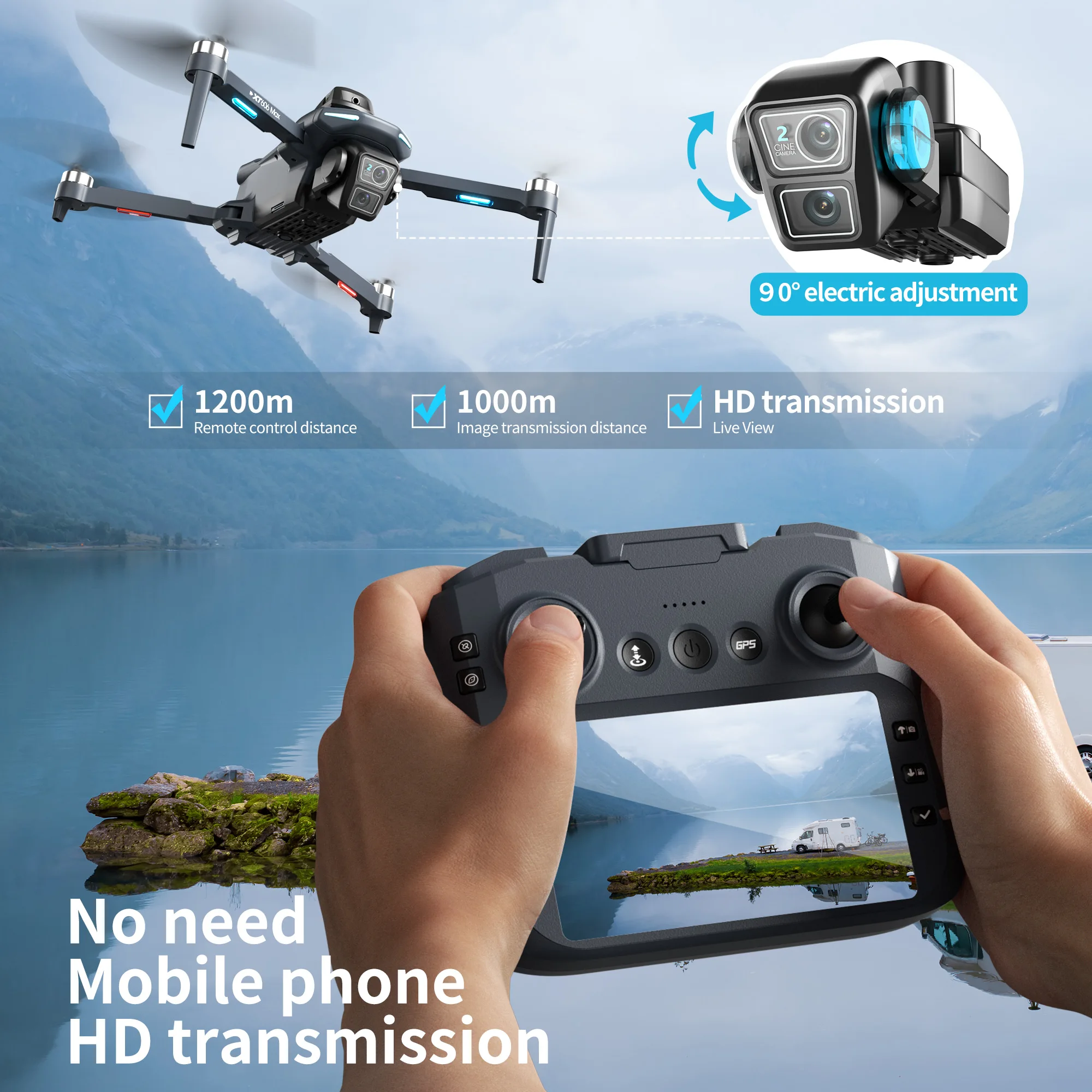 Original XT606 MAX GPS Drone H - Drone Multispectral review and price